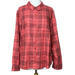 L.L. Bean Long Sleeve Plaid Button Down Shirt Womens Size XL